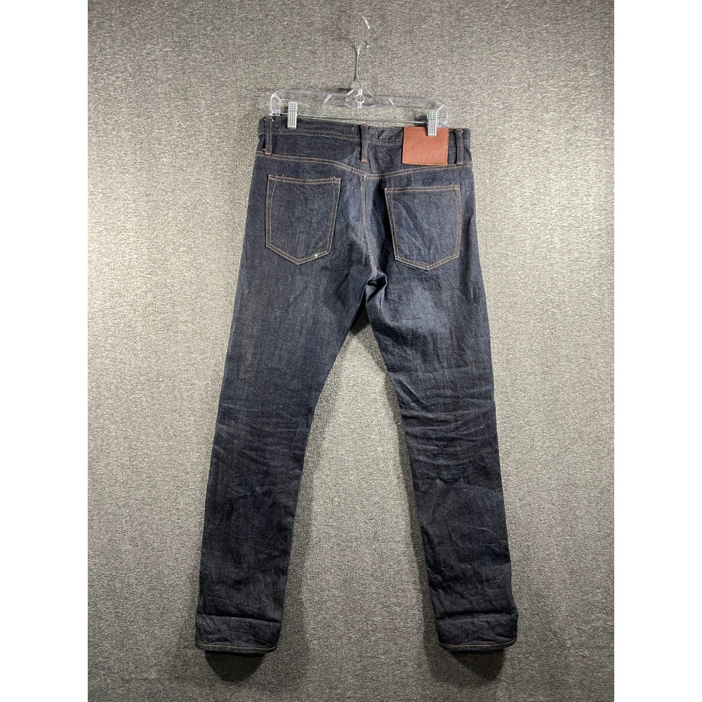 The Unbranded Brand UB222 Tapered Jeans Mens 32x32 Indigo Stretch Raw Selvedge - Picture 10 of 16